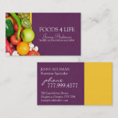 Visitekaartje van voedingsdeskundigen (Voorkant / Achterkant)