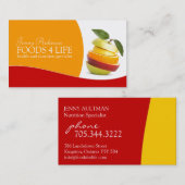 Visitekaartje van voedingsdeskundigen (Voorkant / Achterkant)