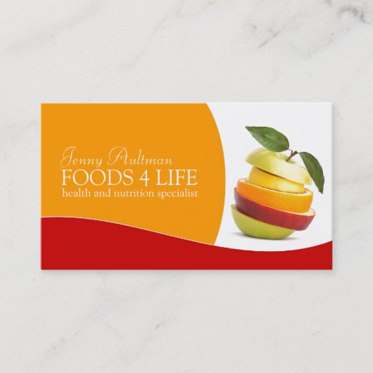 Visitekaartje van voedingsdeskundigen (Voorkant)