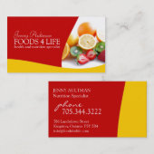 Visitekaartje van voedingsdeskundigen (Voorkant / Achterkant)