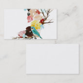 Visitekaartje van vogel en bloemen (Voorkant / Achterkant)