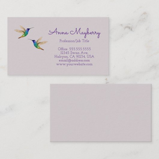 Visitekaartje van vogels (Voorkant / Achterkant)