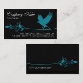 Visitekaartje van vogels (blauw) (Voorkant / Achterkant)