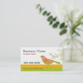 Visitekaartje van vogels en bamboe (Staand voorkant)