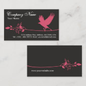 Visitekaartje van vogels (roze) (Voorkant / Achterkant)