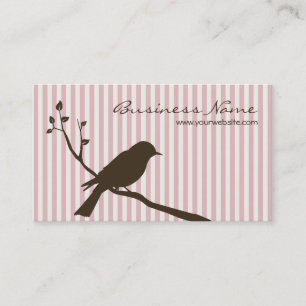 Visitekaartje van vogels (roze streep)