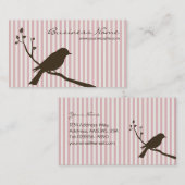 Visitekaartje van vogels (roze streep) (Voorkant / Achterkant)