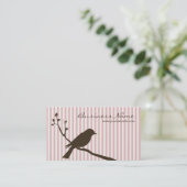 Visitekaartje van vogels (roze streep) (Staand voorkant)