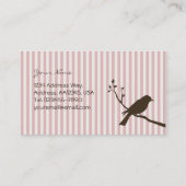 Visitekaartje van vogels (roze streep) (Achterkant)
