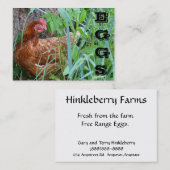 Visitekaartje van vrij verkrijgbare eieren uit eie (Voorkant / Achterkant)