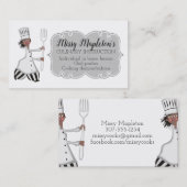 Visitekaartje van vrouwelijke chef-kok-Amerikaanse (Voorkant / Achterkant)