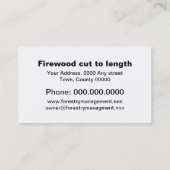 Visitekaartje van vuurhout (Achterkant)