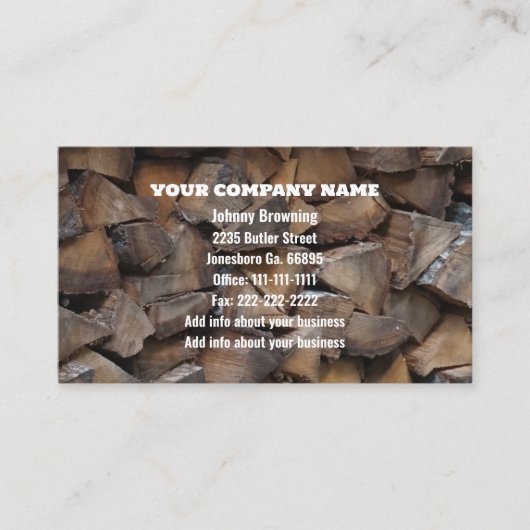 Visitekaartje van vuurhout (Voorkant)