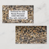 Visitekaartje van vuurhout (Voorkant / Achterkant)