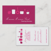 Visitekaartje van warme roze keukenvoedsel (Voorkant / Achterkant)