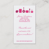 Visitekaartje van warme roze keukenvoedsel (Achterkant)