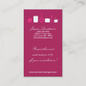 Visitekaartje van warme roze keukenvoedsel (Achterkant)