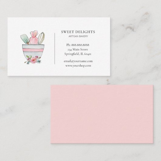 Visitekaartje van waterverf (Voorkant / Achterkant)