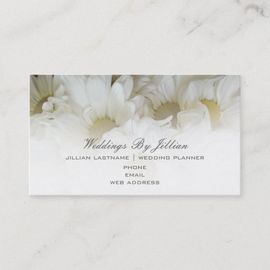Visitekaartje van Wedding Planner - White Daisies (Voorkant)