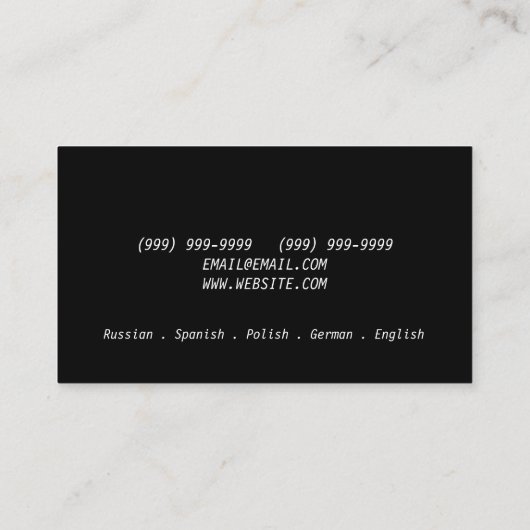 Visitekaartje van wereldvlaggentolk (Achterkant)