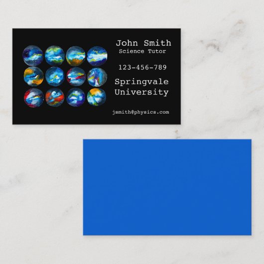 Visitekaartje van wetenschapsleraar (Voorkant / Achterkant)
