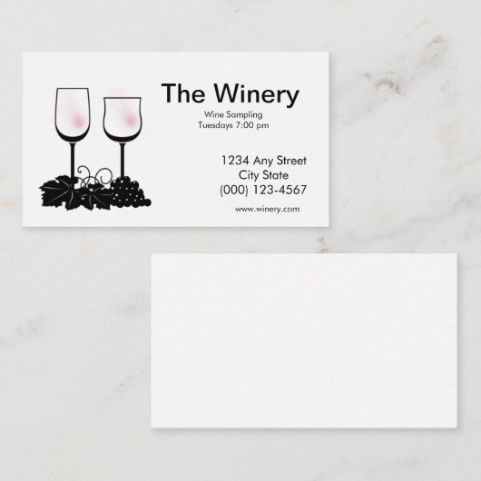 Visitekaartje van wijn (Voorkant / Achterkant)