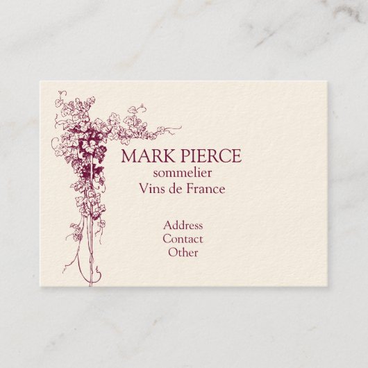 Visitekaartje van wijn (Voorkant)