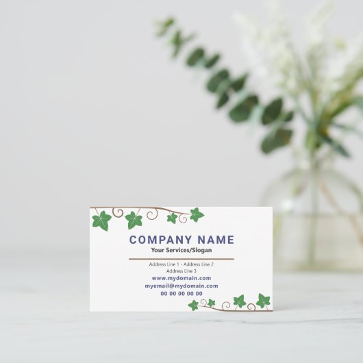 Visitekaartje van wijngaarden met wijnstok (Staand voorkant)