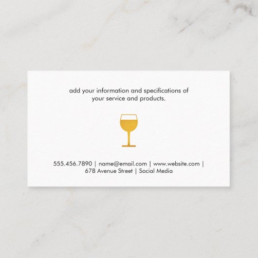 Visitekaartje van wijnglas (Achterkant)