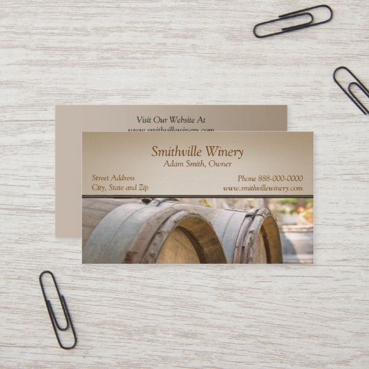 Visitekaartje van wijnvaten (Voorkant / Achterkant in situ)