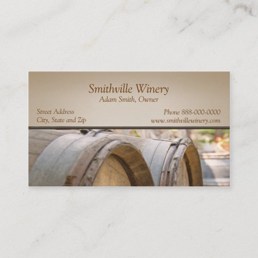 Visitekaartje van wijnvaten (Voorkant)
