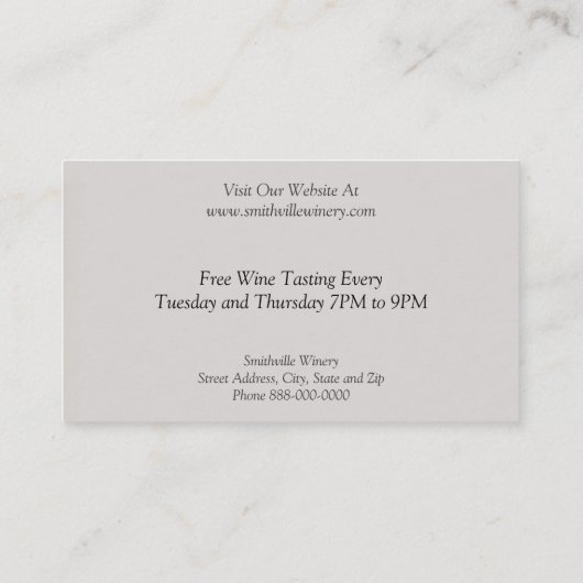 Visitekaartje van wijnvaten (Achterkant)