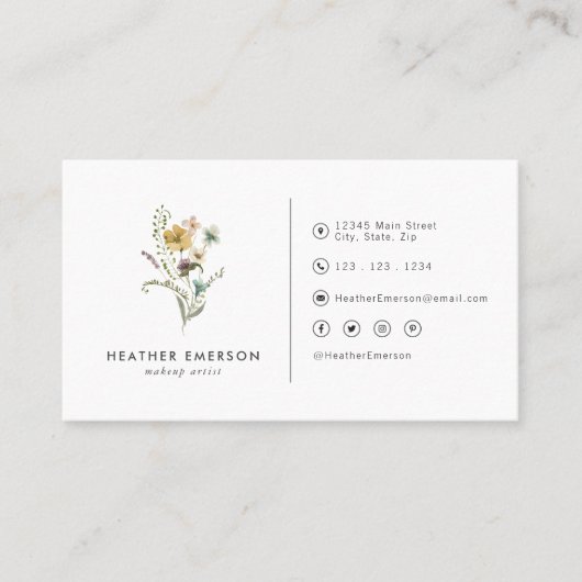 Visitekaartje van wilde bloemen (Voorkant)