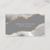 Visitekaartje van witte en goudgrijs (Voorkant)
