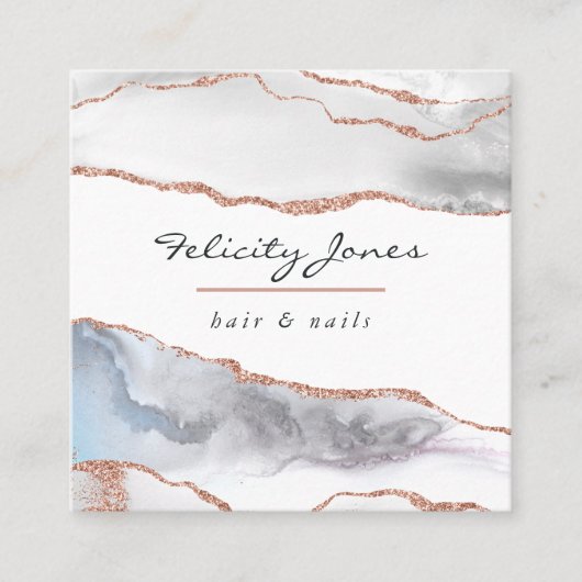 Visitekaartje van witte en Roos goudhagel (Voorkant)