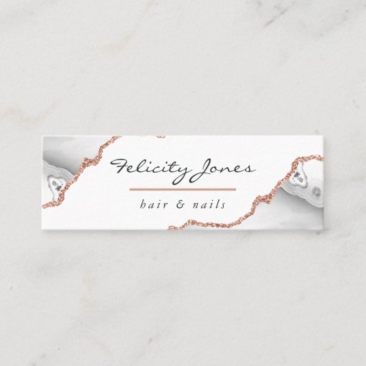 Visitekaartje van witte en Roos goudhagel (Voorkant)