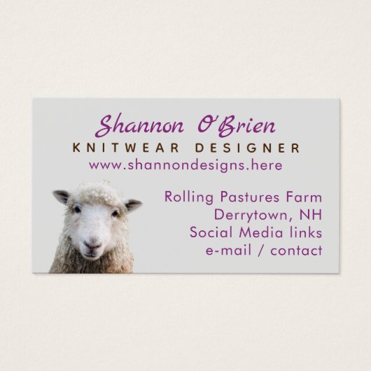 Visitekaartje van wollammeren (Voorkant)