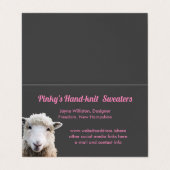 Visitekaartje van wollammeren (Buitenkant ongevouwen)