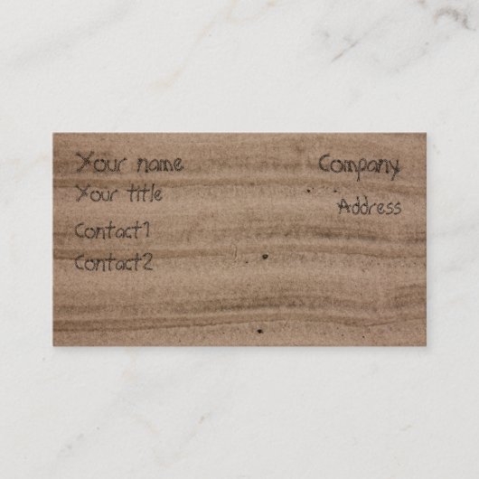 Visitekaartje van zand (Voorkant)