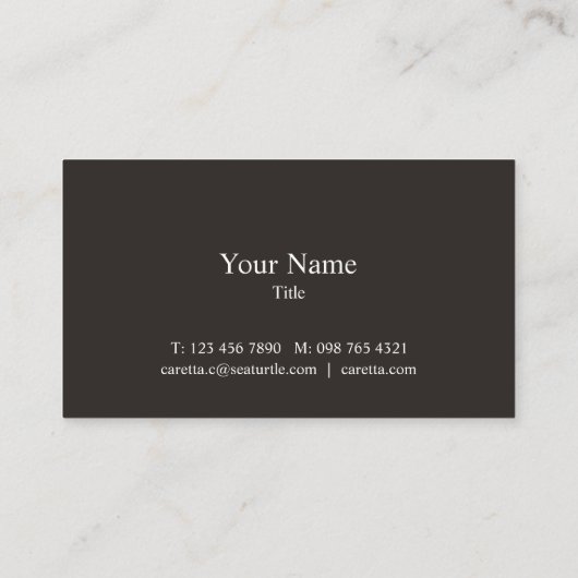 Visitekaartje van Zee van de schildpad (Achterkant)