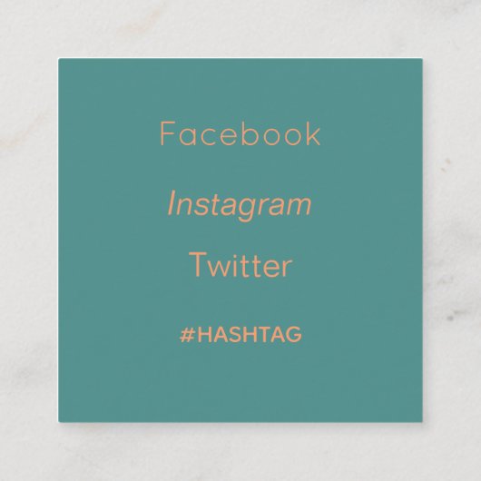 Visitekaartje van zeevoedsel. (Achterkant)