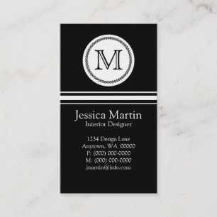 Visitekaartje van zoete en fijne monogrammen, zwar
