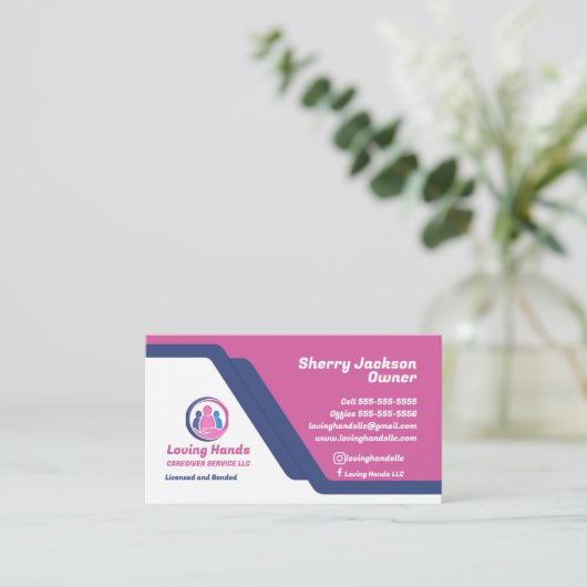 Visitekaartje van zorgverlenersservice (Staand voorkant)