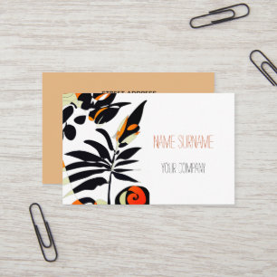 Visitekaartje van zwart en oranje plant