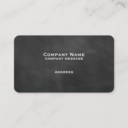 Visitekaartje van zwart karton (Achterkant)