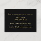 Visitekaartje van zwart kledij (Achterkant)