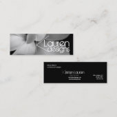 visitekaartje van zwarte en witte bloem (Voorkant / Achterkant)