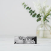 visitekaartje van zwarte en witte bloem (Staand voorkant)