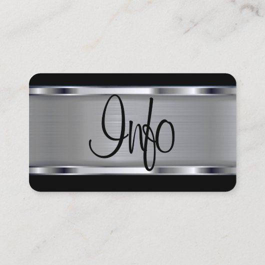 Visitekaartje van zwarte en zilverbarber (Achterkant)