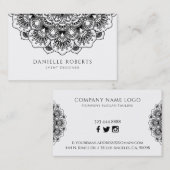 Visitekaartje van zwarte mandala (Voorkant / Achterkant)